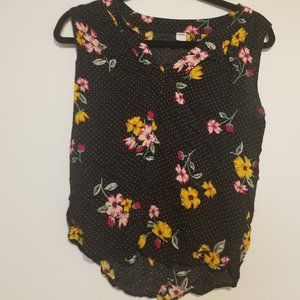 Old Navy - Small - Black sleeveless floral top